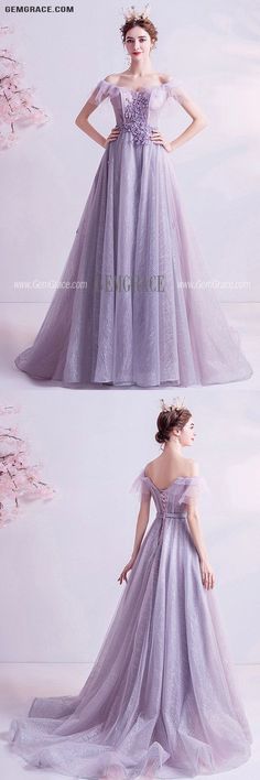 Purple Off-shoulder Prom Evening Dress, Purple Off-shoulder Prom Dress, Purple Fairy Style Wedding Dress, Fairy Style Purple Wedding Dresses, Purple Fairy Wedding Dresses, Purple Fairy Prom Dress, Bling Prom Dress, Bling Prom Dresses, Prom Dress Off Shoulder