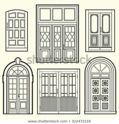 set of doors and windows in different styles