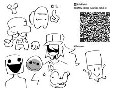 an image of some cartoon characters with qr code