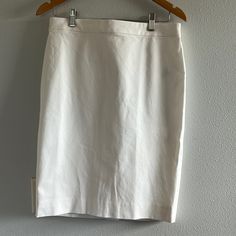 Size: 10 Condition: New With Tags, Very Small Mark On Outside As Pictured And One Inside Near Tags White Cotton Lined Pencil Skirt, White Relaxed Pencil Skirt For Work, White Stretch Skirt For Office, Relaxed White Pencil Skirt For Work, Stretch White Skirt For Office, Classic Cotton Fitted Pencil Skirt, Classic Fitted Cotton Pencil Skirt, No 2 Pencil, Houndstooth Pencil Skirt