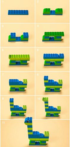 the instructions for how to make a lego boat out of legos and plastic blocks