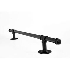 an image of a black metal rail on white background