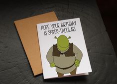 a birthday card with an image of a cartoon character