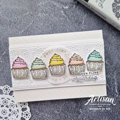 a card with some cupcakes on it