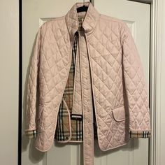 Light Pink Burberry Jacket. Lightly Worn- Excellent Condition. Comes With Belt Strap Burberry Quilted Jacket, Burberry Jacket, Quilted Jacket, Light Pink, Burberry, Jackets & Coats, Jackets For Women, Pink, Women Shopping