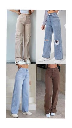 School Outfits With Jeans, Baggy Jeans For Women, Simple Casual Outfits, Jeans Outfit Women, Types Of Jeans, Casual College Outfits, Casual Outfits For Teens, Fashion Top Outfits, Casual Preppy Outfits