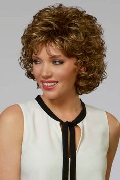 Kayla Wig by Henry Margu Kayla has a fun flirty look with loose curls that's perfect for a night out on the town or a casual lunch. SKU: 2351 Color Shown: 12H Collection: Henry Margu Wigs Cap Style: Traditional Cap Size: Average Weight: 2.95 ounces Fiber Lengths: Bang 4", Eartab 5", Nape 5", Top 4 - 4 1/2", Sides 4 1/2 - 5 1/2", Back 4 1/2 - 5 1/2" Henry Margu Wigs, Gold Blonde Highlights, Mens Wigs, Gold Blonde, Fringe Bangs, Short Wigs, Loose Curls, Strawberry Blonde, Wig Accessories