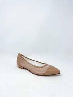 Mallory in Nude Mesh - The Shoe Hive Elegant Ballet Flats With Translucent Outsole, Chic Almond Toe Slip-on Pointed Flats, Slip-on Ballet Flats With Removable Insole And Almond Toe, Chic Beige Pointed Toe Slip-on Flats, Beige Leather Pointed Toe Slip-on Flats, Kids Stationary, Denim Blouse, Leather Cap, Accessories Rings