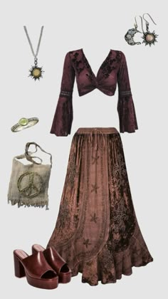 Stevie nicks outfit inspo #outfitinspo #whimsigoth #whimsical 70s Outfits, Hippie Style Clothing, Future Outfit, Boho Chic Outfits, Goth Outfits, Teenage Fashion Outfits