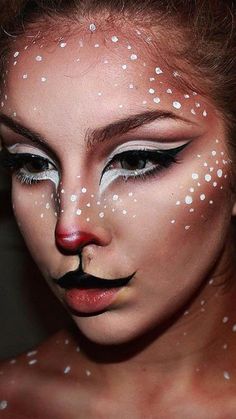 Goat Face Paint, Goat Makeup, Fawn Cosplay, Faun Cosplay, Fawn Makeup, Deer Makeup Tutorial, Makeup Karakter