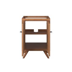 the side table is made from wood and has two shelves