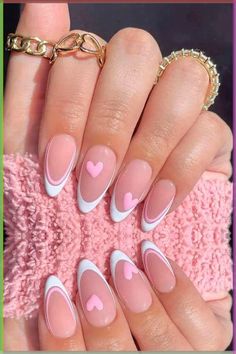 If you are doing something special for Valentine’s Day, why not decorate your nails with Valentine’s day nail art? Nail designs for Valentine’s Day usually include hearts or roses, and traditional Valentine’s Day colors, like pink, red and white. This post lists 30 ideas for Valentine’s Day Nails. Trendy, short designs, simple, gel, acrylic, pink, square, french tip, black, acrylic coffin, pink and red, short almond, simple Pink White Nails, Simple Spring Nails, Valentine Nail Art, Manicure Inspiration, Nail Art For Beginners, Nail Designs Valentines, White Nail Art, White Nail Designs