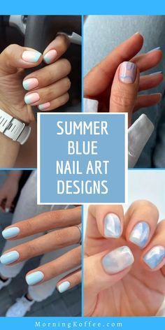 Nail Designs Summer Blue, Blue Nail Designs Summer, Blue Nails Trendy, Nail Ideas Blue, Summer Blue Nails, Summer Nails Blue, Blue Nail Ideas, Nail Specialist, Nail Designs For Summer