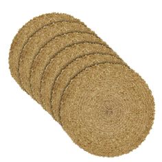 four pieces of jute are stacked on top of each other in the shape of circles