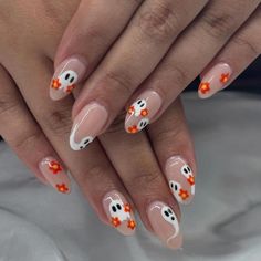 halloween nail inspoAny Halloween set is 15offsale ends Oct 31 nailtech nailsnailsnails nailxster nailsofinstagram halloween halloweennails spookyset halloweendecor inspo nailinspiration simple gwinnett Nail Inspired Halloween, Simple Cute Halloween Nails, Cutesy Halloween Nails, Yellow Halloween Nails, Halloween Gel Manicure, Cute Simple Halloween Nails, Simple Halloween Nail Art, Cute Ghost Nails, Boo Nails