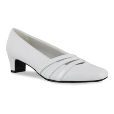 Created with a classic design, these Easy Street Entice square toe pumps make a versatile choice for every dressy occasion. Created with a classic design, these Easy Street Entice square toe pumps make a versatile choice for every dressy occasion. SHOE FEATURES Generously padded and super flexible for total comfort The low slim heel provides the perfect lift and stability for easy wear Detailed with asymmetrical straps across the narrow toe vamp that are sure to flatter the footSHOE CONSTRUCTION Fashion Shoes Heels, Super Flexible, Easy Street, Shoes Heels Pumps, Shoe Size Chart, Easy Wear, Wedding Shoes, Black Suede, Gender Female