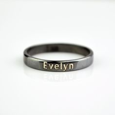 Custom Engraved Fingerband Ring #blackened #ring #personalized Vintage Engagement Rings Unique, Wide Ring, Engagement Ring White Gold, Cluster Engagement Ring, Wide Rings, Anniversary Gift For Her, Ring Sizes, Shop Engagement Rings