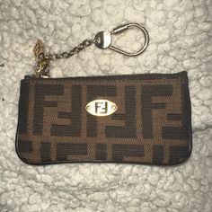 Euc Authentic Fendi Keychain With Card/Cash Holder. Only Used A Handful Of Times, And In Like New Condition Cash Holder, Fendi Accessories, Fendi Shoes, Watch Accessories, Key Card Holder, Card Holders, Real Pictures, Black And Brown, Return Policy