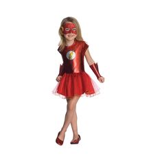 Let your little girl be the fastest superhero on Earth this Halloween with our Flash Tutu Costume for kids! Don't be misled by this adorable outfit. This costume will allow her to run, think, and act at lightning speeds! Size: small. Gender: female. Age Group: adult. Girl Superhero Costumes, Superhero Fancy Dress, Red Tutu Dress, Flash Superhero, Flash Costume, Party City Costumes, Superhero Cosplay, Tutu Costumes, Toddler Costumes