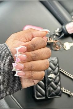 Acrylic Nail Set, French Tip Acrylic Nails, Acrylic Nails Coffin Pink, Tip Nails