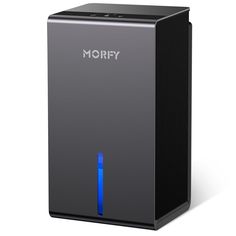 an image of a black and blue box with the word morfy written on it