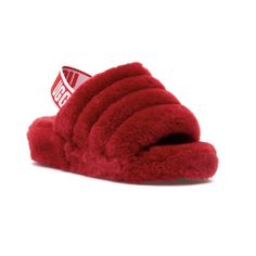 New With Original Ugg Box Sheepskin Elastic Strap With Ugg Graphic Sheepskin Lining Sheepskin Insole Rubber Outsole 1.5" Wedge Height Purple Slippers, Fluff Yeah Slide, Ugg Tasman Slippers, Baby Uggs, Slides Slippers, Cute Slippers, Shearling Slippers, Sheepskin Slippers, Plastic Shoes