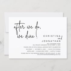 the after we do wedding announcement card