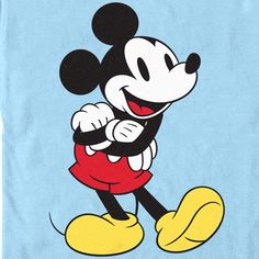 a mickey mouse cartoon character on a blue background