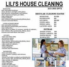 a flyer for a house cleaning company