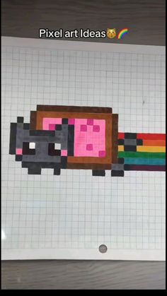 an image of a pixel art piece on paper