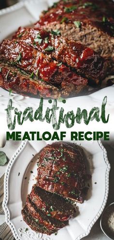 the meatloaf recipe has been made with fresh herbs and is ready to be eaten