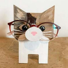 1X animal glasses holder Folding Board Clothes Hanger Stand Counter Extender Dish Towels Hangers over Sink Dish Dryer Size: One Size.  Color: Gray. Eyeglass Holder Stand, Dog Sunglasses, Wooden Glasses, Glasses Stand, Eyeglass Accessories, Cat Glasses, Sac Lunch, Eyeglass Holder, Wooden Animals