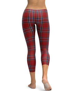 Next to our Irish Green Tartan Leggings we've created the Gearbunch Deep Red Tartan Capris. Red is the color of extremes. It’s the color of passionate love, seduction, adventure and it's also a magical and religious color. The deep red color with with navy blue, white and gold stripes makes for a bright and colorful tartan design. Soft, stretchy fabric with a firm fitting elastic waistband, these printed capri leggings are perfect for all your favorite sports and hobbies. Be Happy, Be Bright, Be You with Gearbunch.