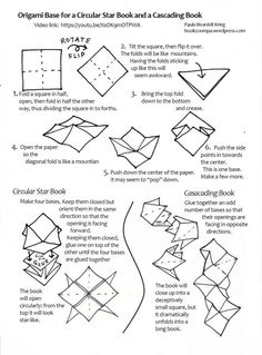 an origami book with instructions on how to fold it and the instructions below