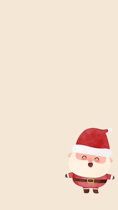 a santa clause is standing in front of a beige background