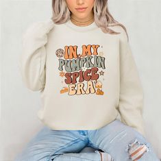 Pumpkin spice era crewneck, cute pumpkin spice crewneck, cute fall crewneck Fall Crewneck, Oct 11, Cute Pumpkin, Pumpkin Spice, Halloween Shopping, Gender Neutral, Bathing Beauties, Adult Outfits, Tops & Tees