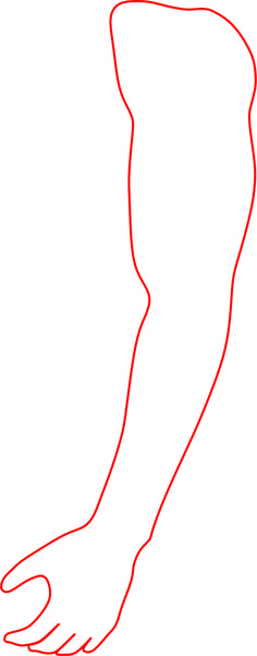 a line drawing of a foot with one hand on the ground and another leg in the air