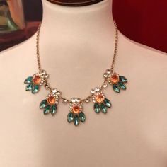 New Never Worn Turquoise And Orange Necklace With Matching Earrings Mix And Match Any Three Pieces Of Jewelry For $10 Turquoise Costume Jewelry Necklace For Party, Turquoise Jeweled Necklace For Party, Orange Necklace, Charming Charlie, Matching Earrings, Womens Jewelry Necklace, Womens Sizes, Jewelry Necklaces, Women Jewelry