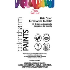 Wella Color Charm Paints Accessories Tool Kit for Hair Color and Hair Dye, 1 Kit. Express yourself with a palette of the worlds most wondrous colors, mixable to create any shade. Pick the colors you want, mix together or mix with the pastelizer to find a lighter shade if you desire. Wella Color Charm PAINTS provides vibrant colors as creative as you are, for long-lasting, fade resistant results. Once your masterpiece is created, the color will fade beautifully on tone, lasting up to 20 washes. P Unicorn Hair Dye, Clairol Natural Instincts, Wella Color Charm, Semi Permanent Hair Color, Wella Color, How To Lighten Hair, Unicorn Hair, Platinum Blonde Hair, Permanent Hair Color