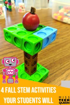 Fall is filled with so much fun with crisp weather, pumpkins, apples and autumn holidays, but it an also be a busy time of year. Take the guesswork out of planning and prepping your fall-themed STEM activities with these 4 hands-on projects! These fall STEM activities are perfect for your Kindergarten, 1st and 2nd grade classrooms. With fun, fall-themed activities that include apple stack balance, digital Fall STEM bundle, and Thanksgiving activities, your students are sure to love it! Autumn Stem Activities Preschool, 10 Apples Up On Top Stem Activities, Second Grade Stem Projects, September Stem Activities Preschool, Seasons Stem Activity, Fall Stem Preschool, Grade 1 Stem Activities, Stem Activities With Apples, Preschool Fall Stem Activities