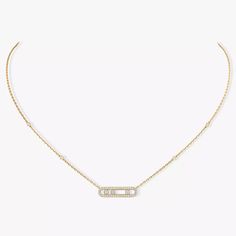 Yellow Gold Diamond Pavé Necklace Baby Move | Messika 04322-YG Messika Necklace, Messika Jewelry, Wag Dr, F1 Wag, Pave Necklace, Diamond Jewel, Gold Diamond Necklace, Expensive Jewelry, Gold Baby