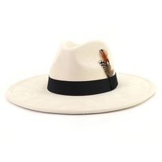 PRICES MAY VARY. MATERIAL:The wide brim fedora hats for women is made of suede material, which makes the hat feel soft, smooth and light to the touch. In addition, the air permeability is also relatively strong. ADJUSTABLE SIZE:Hat Circumference: 56-58cm/22"-22.8"; Brim Width: 9cm/3.54"；Height: 12cm/4.72".With moisture wicking inner ribbon straps to adjust sizes in between. CLASSIC DESIGN:With a black band and feather on the mens fedora hats,this simple design looks neither dull nor fussy, and i Western Hats For Women, Beige Skin, Country Music Concerts, Mens Fedora, Fedora Hat Men, Suede Hat, Fedora Hat Women, Outdoor Hats, Wide Brim Fedora