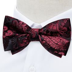 Package including Pre-tied Bowtie+Pocket Square+Cufflinks Regular Size : 4.33 x 2.36 inches(11 x 6 cm);Handkerchief size: 9 x 9 inches(23 x 23 cm) Pre-tied Bow Tie: We have pre-tied the tie for you, and has an adjustable collar, the product is designed to make you feel better. Any Occasions: Wedding, party, dinner, ceremonies, birthday, work, business, formal, casual, etc. It is also Christmas,halloween,Thanksgiving,Valentine,Birthday,father's day gift to father, husband, son, boyfriend. After S Wedding Party Dinner, Red Paisley, Pre Tied Bow Tie, Party Dinner, Fathers Day Sale, Valentine Birthday, Cufflink Set, Formal Casual, Business Formal