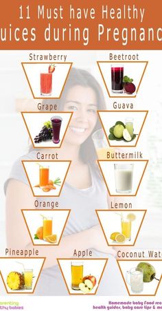 a woman is holding her arms crossed in front of juices and drinks, with the words 11 must have healthy juices during pregnancy