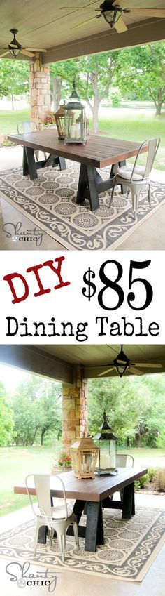 an outdoor dining table and chairs with the words diy $ 895 on it