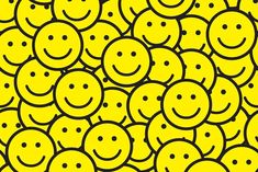 a lot of yellow smiley faces with different expressions