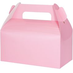 a pink box with a handle on it