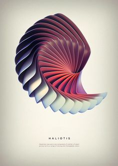 an abstract poster with the shape of a spiral