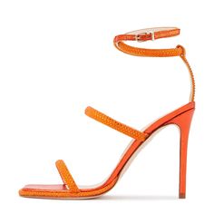 Step into elegance with these Orange Square Toe Rhinestone Sandals. Featuring a stunning stiletto heel and luxurious satin material, they are the perfect choice for any special occasion. Material: satin Color: orange Heel Type: stiletto heel Heel height: 4 inches/ 10 cm Toe: square toe Rhinestone embellishment Ankle strap with buckle fastening Handcrafted US sizing. Fits true to size. Elegant Orange Open Toe Sandals, Elegant Orange Ankle Strap Heels, Elegant Orange Heels, Luxury Orange Sandals For Formal Occasions, Elegant Orange Heels For Evening, Elegant Orange Evening Heels, Luxury Orange Evening Sandals, Elegant Orange Evening Sandals, Butterfly Shoes