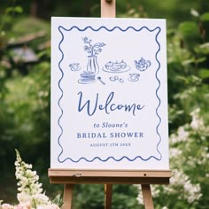 a welcome sign for a bridal shower